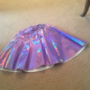 Holographic skater skirt